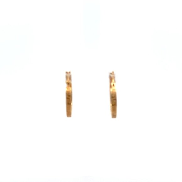 18K Yellow Gold Earrings Hoops Loops Small - Picture 1 of 9